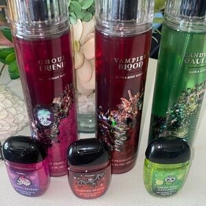 Bath and Bodyworks Halloween collection body spray’s and Sanitizers